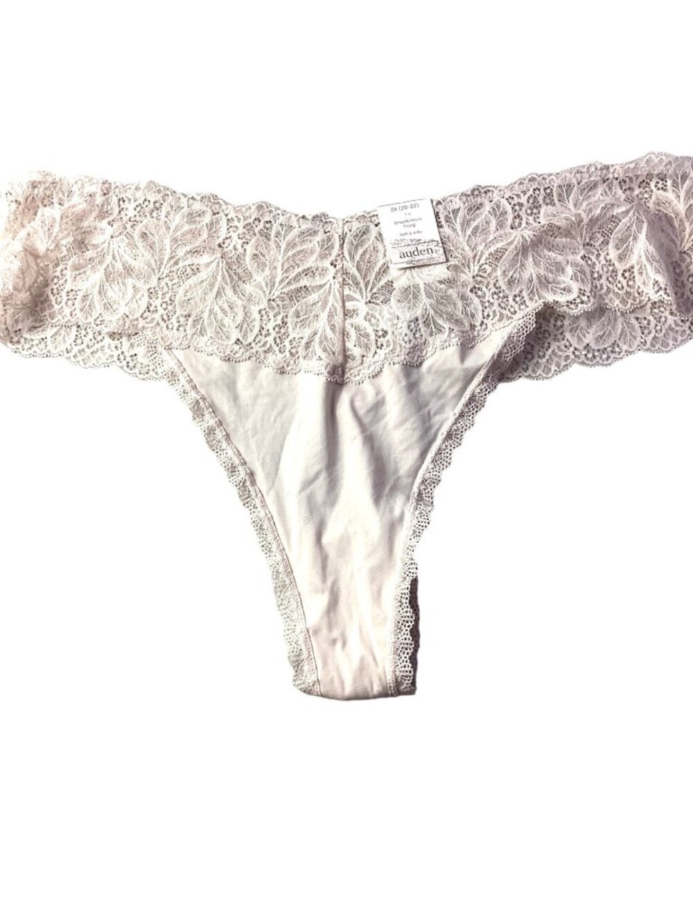 Auden Smooth Micro Thong 2X Soft Pink Lace Trim*Plus-Size*Sissy*Femboy*NWT